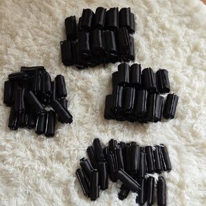 Satin Black Foam Hair Rollers Set